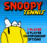 Snoopy Tennis (USA) (En,Fr,Es) Title Screen